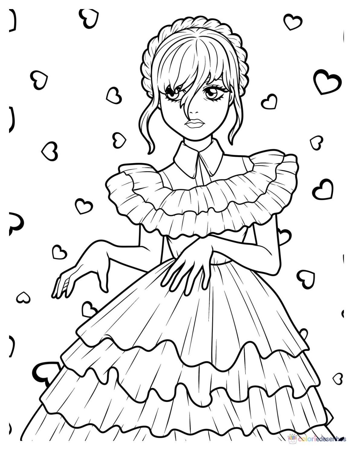 Wandinha para colorir