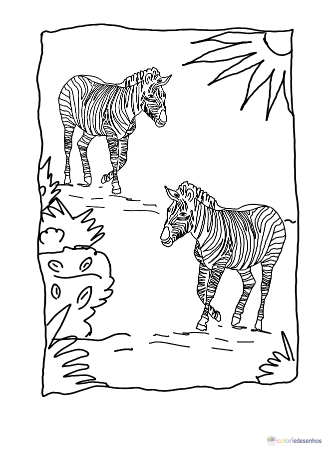 Zebras para colorir