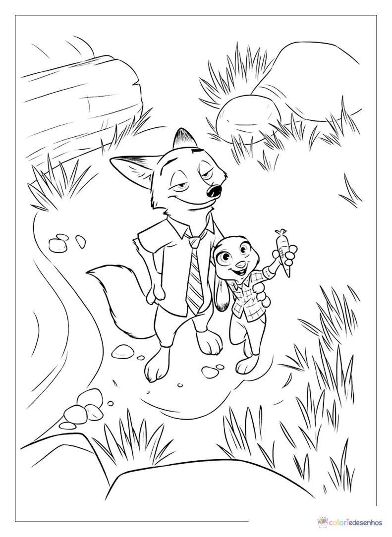 Desenhos de Zootopia para colorir